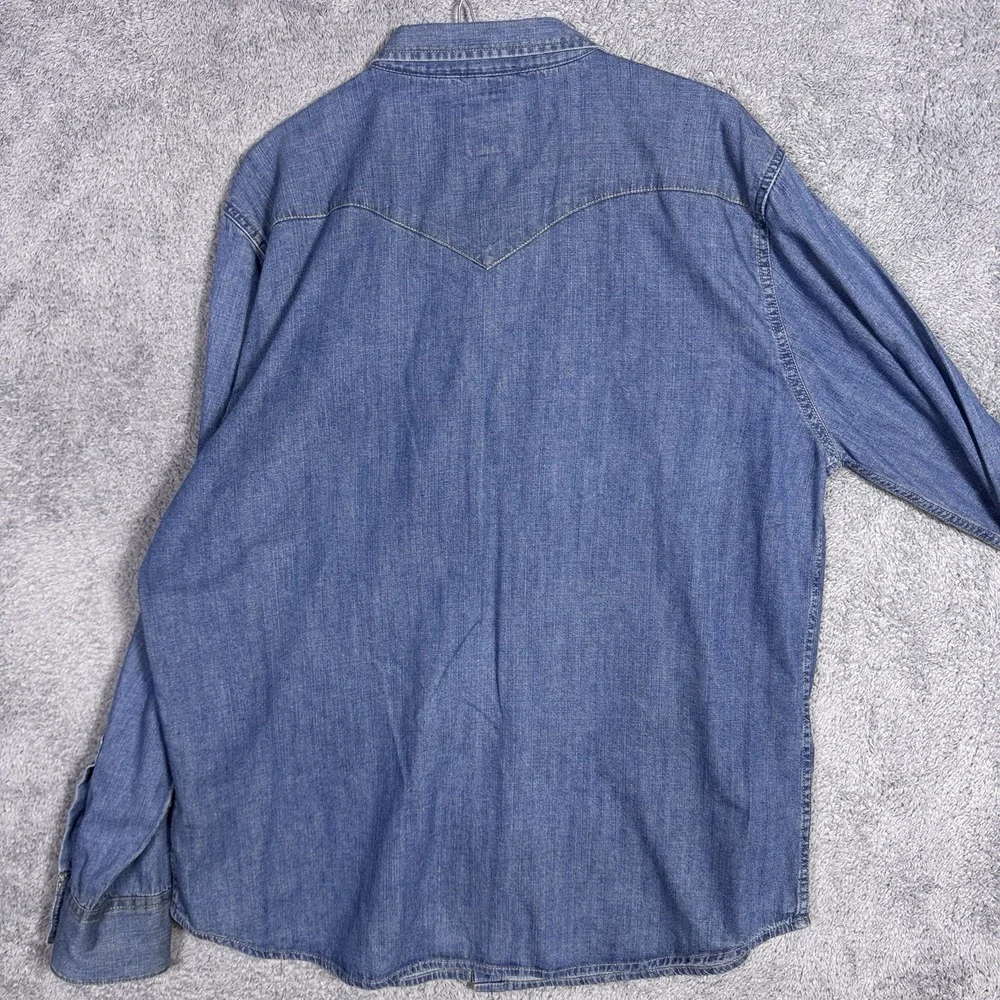Levis Shirt Mens XXL 2XL Denim Pearl Snap Cowboy Western Barstow Medium Wash
